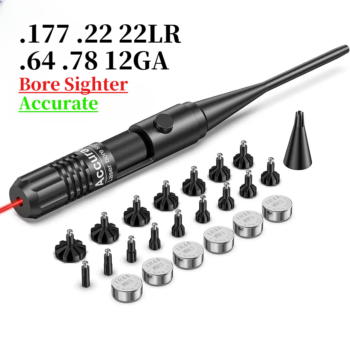 Laser Boresighter Kit - .177 .22 22LR .64 .78 12GA