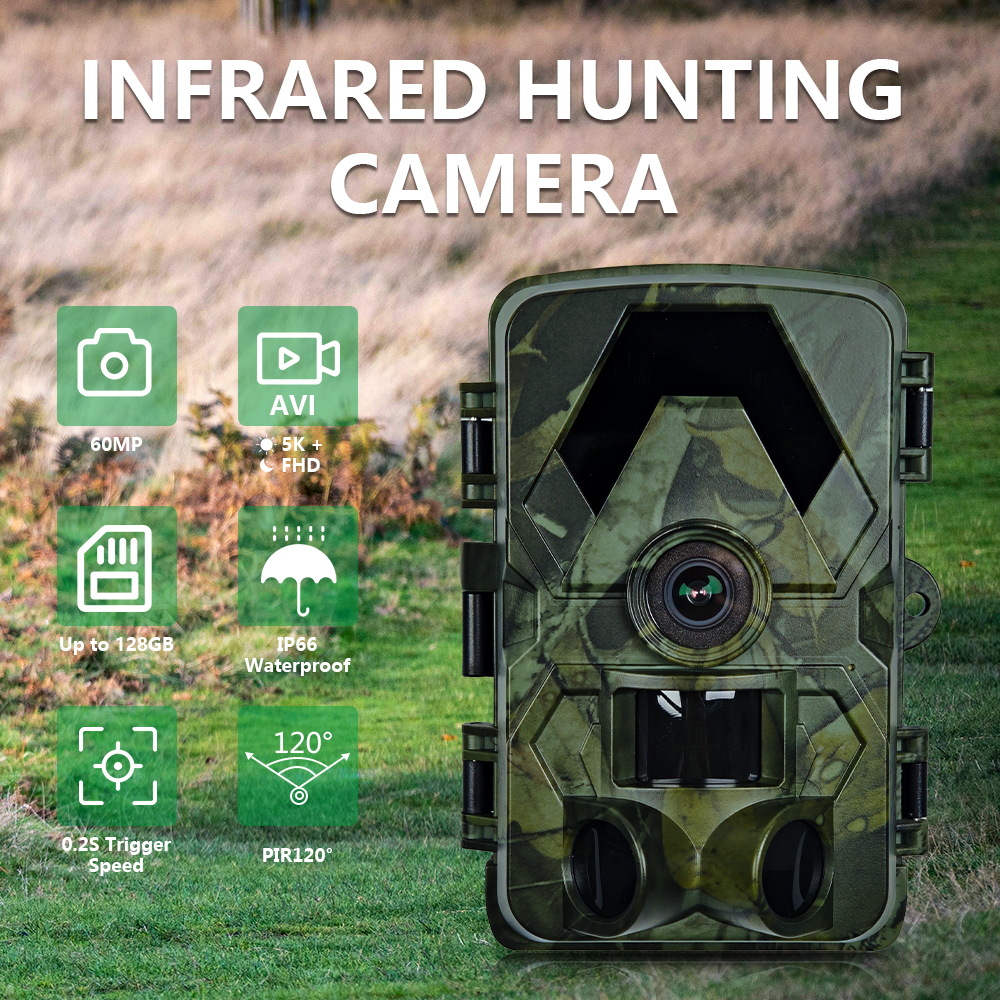 Hunting Outdoors Card - PR901 60MP 야외 적외선 사냥 카메라