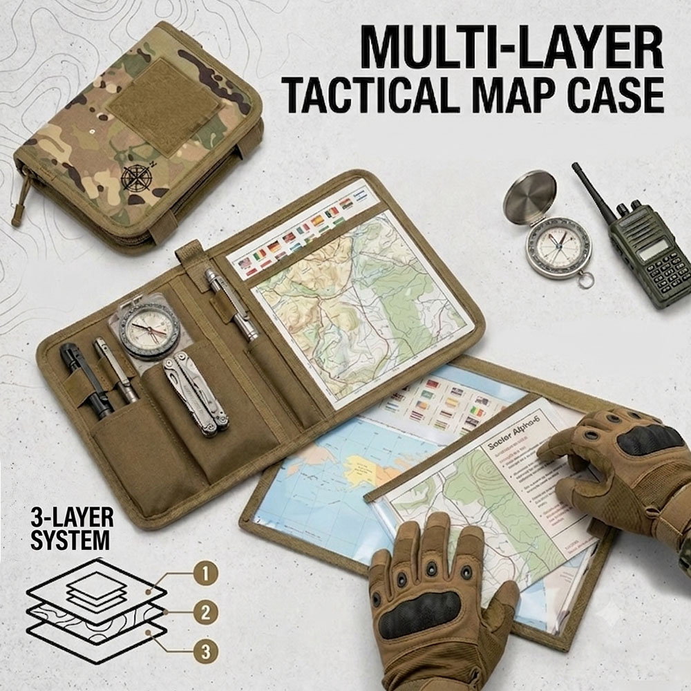 Outdoor Hunting Maps - 전술용 접이식 지도 케이스 방수 내구성