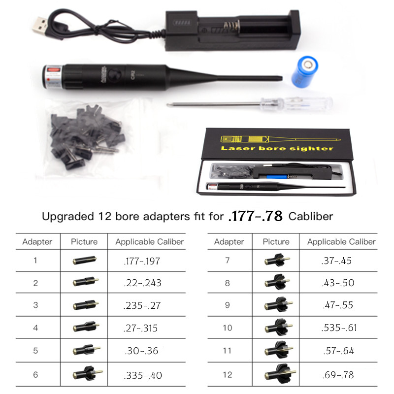 Laser Boresighter Kit - 보어 사이트 키트 12개 어댑터 레이저