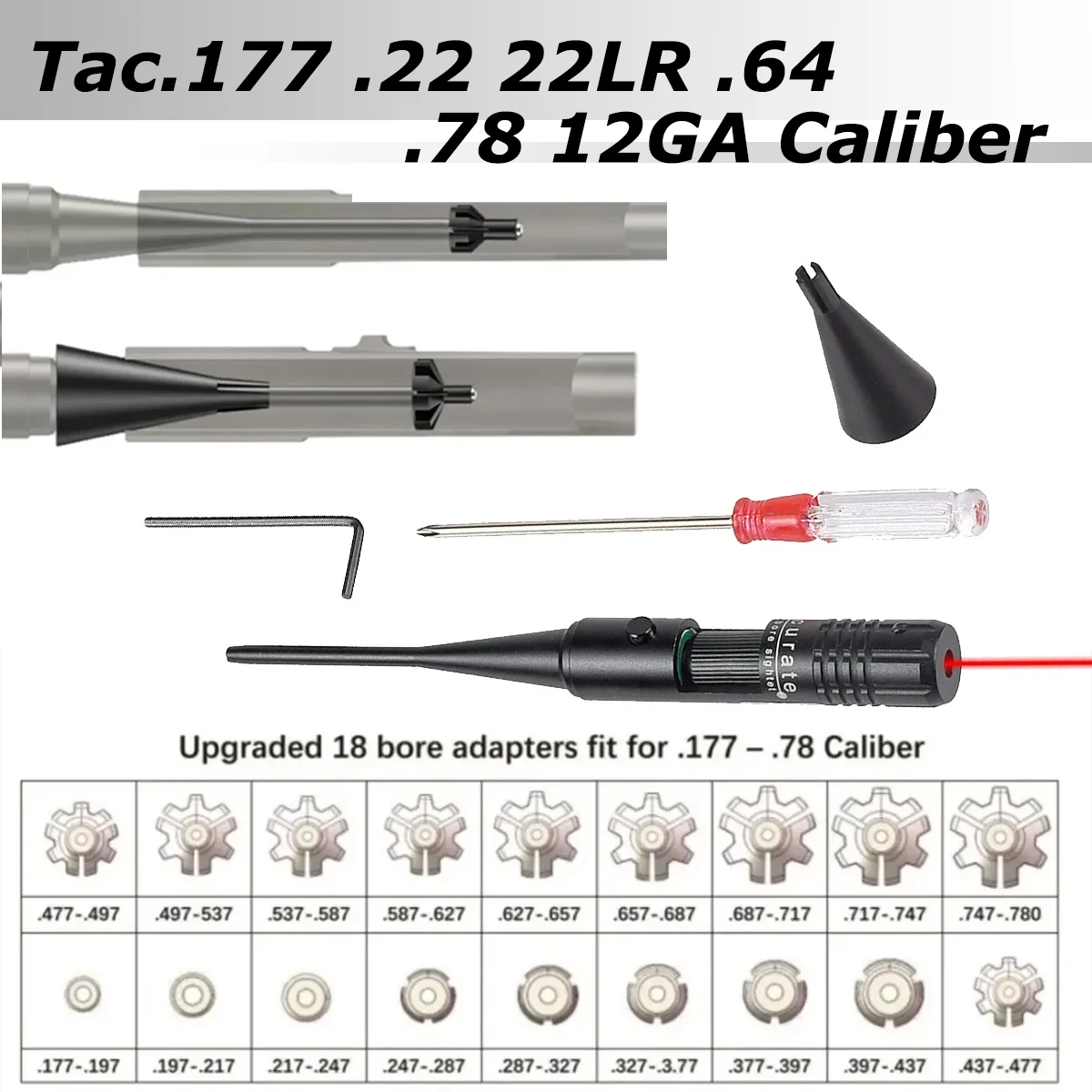 .177 .22 22LR .64 .78 12GA 구경용 - Laser Boresighter Kit 리뷰 및 가격