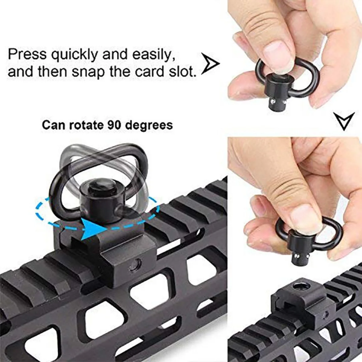전술 스트랩 건 슬링 스위블 버클 하트 모양의 링 퀵  - Rifle Sling Swivel 리뷰 및 가격