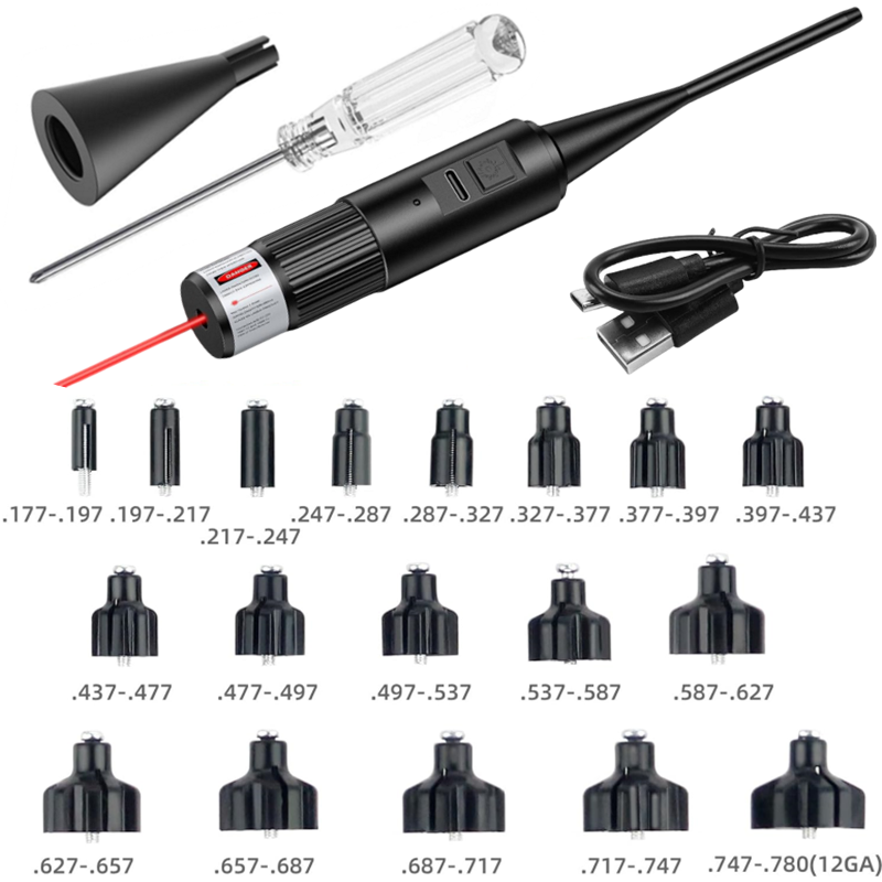 18개의 어댑터가 포함된 충전식 USB 충전 레이저 보 - Laser Boresighter Kit 리뷰 및 가격