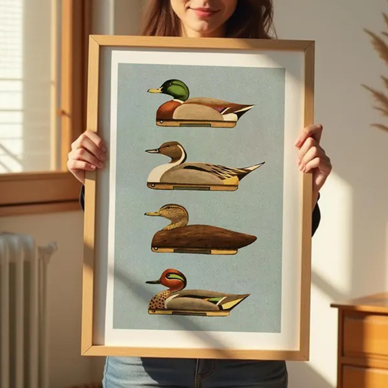 레트로 오리 인쇄 야외 예술 오리 미끼 포스터 야외 벽 - Outdoor Hunting Paintings 리뷰 및 가격