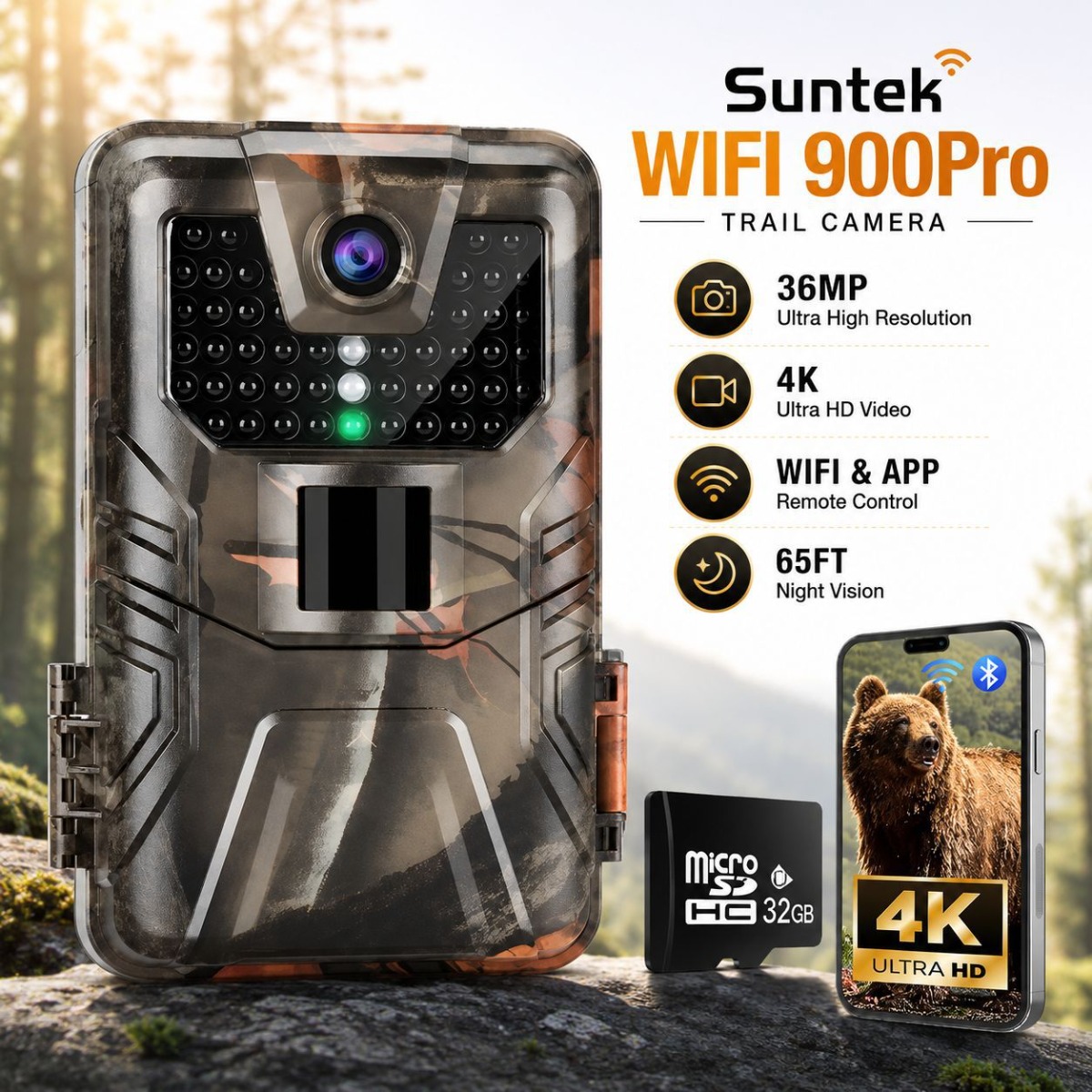4K 야외 와이파이 사냥 카메라 앱 제어 트레일 카메라 - Outdoor Hunting Camera Wireless 리뷰 및 가격